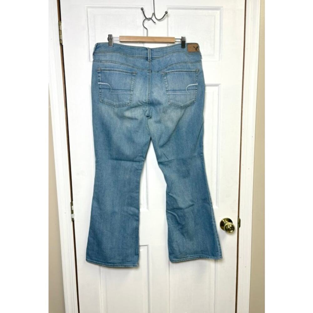 American Eagle Kick Boot Jeans Size 16 Short Blue Light Wash Stretch Denim - Picture 4 of 11